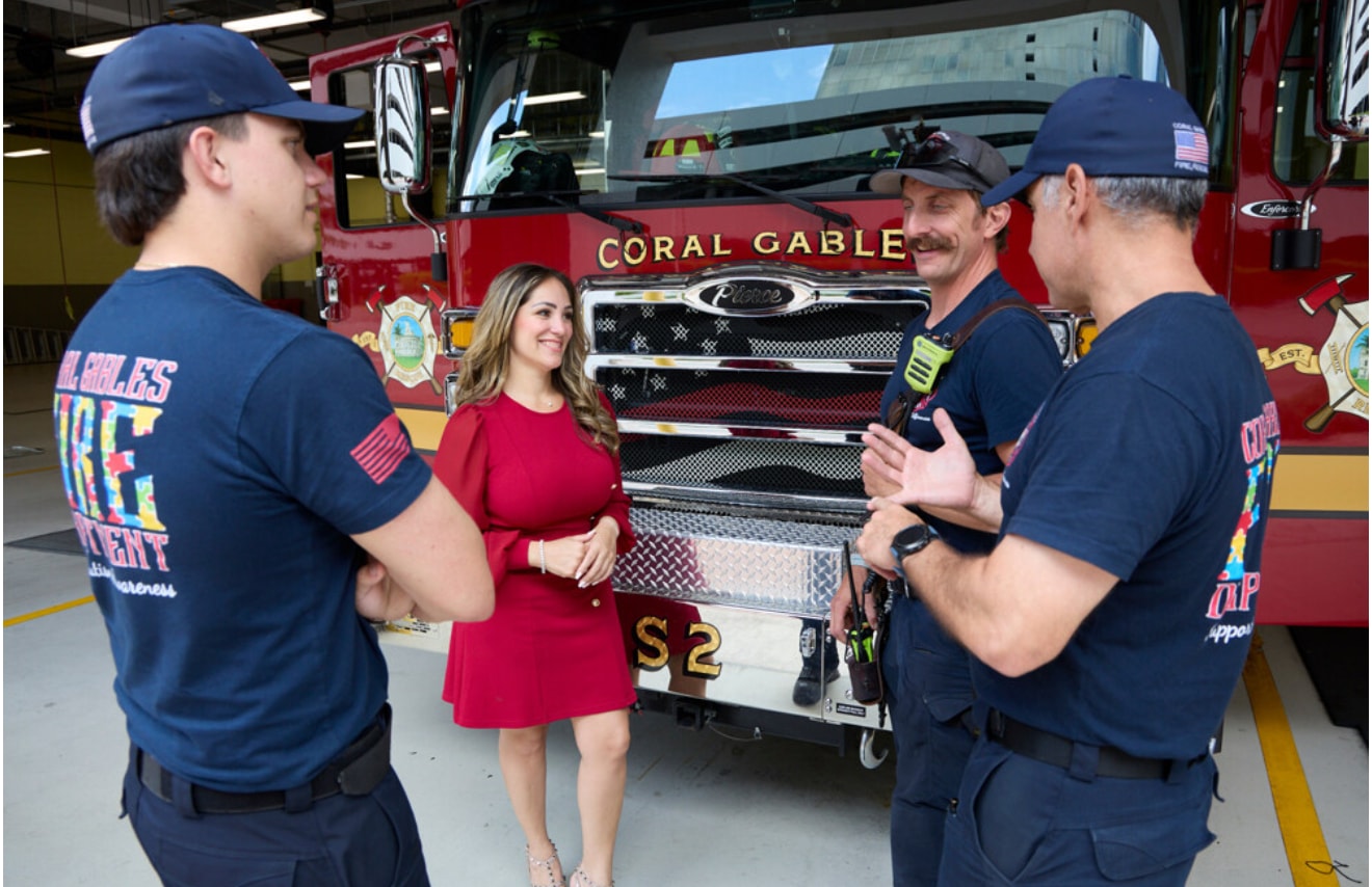Commissioner Castro with Coral Gables Fire Department